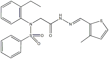 N-(2-ethylphenyl)-N-(2-{2-[(3-methyl-2-thienyl)methylene]hydrazino}-2-oxoethyl)benzenesulfonamide Struktur