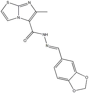 N'-(1,3-benzodioxol-5-ylmethylene)-6-methylimidazo[2,1-b][1,3]thiazole-5-carbohydrazide Struktur