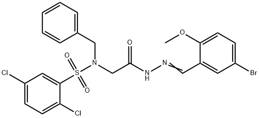 N-benzyl-N-{2-[2-(5-bromo-2-methoxybenzylidene)hydrazino]-2-oxoethyl}-2,5-dichlorobenzenesulfonamide Struktur