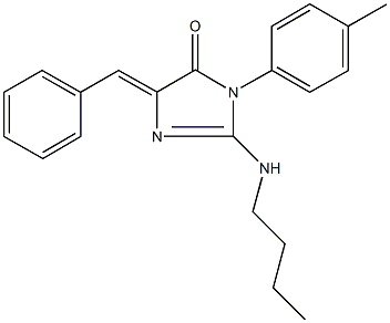 5-benzylidene-2-(butylamino)-3-(4-methylphenyl)-3,5-dihydro-4H-imidazol-4-one Struktur