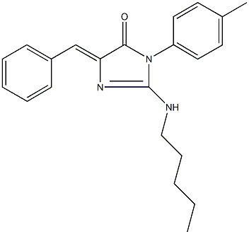 5-benzylidene-3-(4-methylphenyl)-2-(pentylamino)-3,5-dihydro-4H-imidazol-4-one Struktur