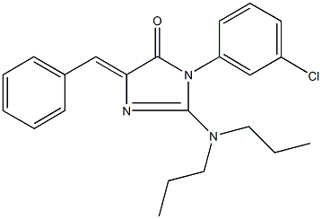 5-benzylidene-3-(3-chlorophenyl)-2-(dipropylamino)-3,5-dihydro-4H-imidazol-4-one Struktur