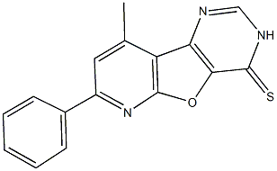 9-methyl-7-phenylpyrido[3',2':4,5]furo[3,2-d]pyrimidine-4(3H)-thione Struktur