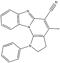 4-methyl-1-phenyl-2,3-dihydro-1H-pyrrolo[3',2':5,6]pyrido[1,2-a]benzimidazole-5-carbonitrile Struktur