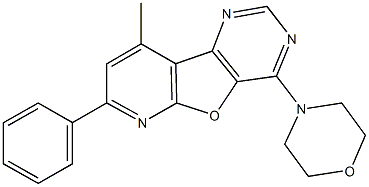 9-methyl-4-morpholin-4-yl-7-phenylpyrido[3',2':4,5]furo[3,2-d]pyrimidine Struktur