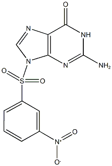 2-amino-9-({3-nitrophenyl}sulfonyl)-1,9-dihydro-6H-purin-6-one Struktur