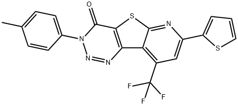 3-(4-methylphenyl)-7-(2-thienyl)-9-(trifluoromethyl)pyrido[3',2':4,5]thieno[3,2-d][1,2,3]triazin-4(3H)-one Struktur