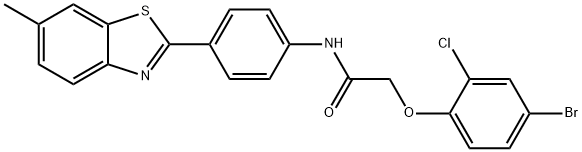 2-(4-bromo-2-chlorophenoxy)-N-[4-(6-methyl-1,3-benzothiazol-2-yl)phenyl]acetamide Struktur