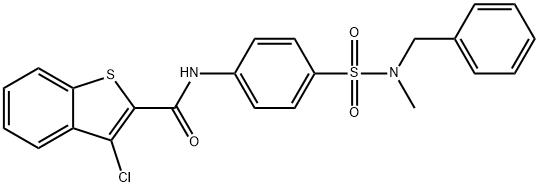 N-(4-{[benzyl(methyl)amino]sulfonyl}phenyl)-3-chloro-1-benzothiophene-2-carboxamide Struktur