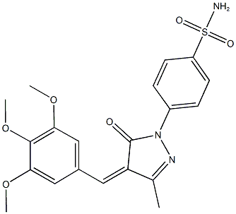 4-[3-methyl-5-oxo-4-(3,4,5-trimethoxybenzylidene)-4,5-dihydro-1H-pyrazol-1-yl]benzenesulfonamide Struktur