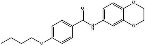 4-butoxy-N-(2,3-dihydro-1,4-benzodioxin-6-yl)benzamide Struktur