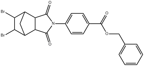 benzyl 4-(8,9-dibromo-3,5-dioxo-4-azatricyclo[5.2.1.0~2,6~]dec-4-yl)benzoate Struktur