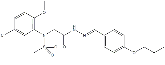 N-(5-chloro-2-methoxyphenyl)-N-{2-[2-(4-isobutoxybenzylidene)hydrazino]-2-oxoethyl}methanesulfonamide Struktur