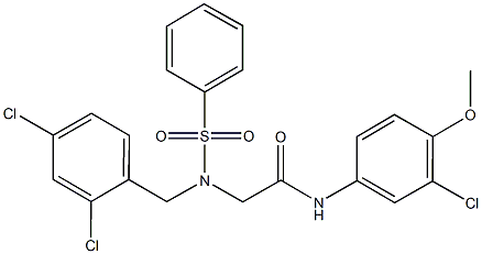 N-(3-chloro-4-methoxyphenyl)-2-[(2,4-dichlorobenzyl)(phenylsulfonyl)amino]acetamide Struktur