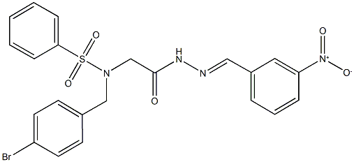 N-(4-bromobenzyl)-N-[2-(2-{3-nitrobenzylidene}hydrazino)-2-oxoethyl]benzenesulfonamide Struktur