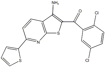 (3-amino-6-thien-2-ylthieno[2,3-b]pyridin-2-yl)(2,5-dichlorophenyl)methanone Struktur