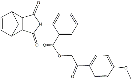 2-(4-methoxyphenyl)-2-oxoethyl 2-(3,5-dioxo-4-azatricyclo[5.2.1.0~2,6~]dec-8-en-4-yl)benzoate Struktur