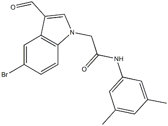 2-(5-bromo-3-formyl-1H-indol-1-yl)-N-(3,5-dimethylphenyl)acetamide Struktur