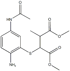 dimethyl 2-{[5-(acetylamino)-2-aminophenyl]sulfanyl}-3-methylsuccinate Struktur