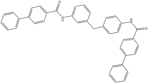 N-(3-{4-[([1,1'-biphenyl]-4-ylcarbonyl)amino]benzyl}phenyl)[1,1'-biphenyl]-4-carboxamide Struktur