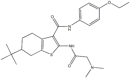 6-tert-butyl-2-{[(dimethylamino)acetyl]amino}-N-(4-ethoxyphenyl)-4,5,6,7-tetrahydro-1-benzothiophene-3-carboxamide Struktur