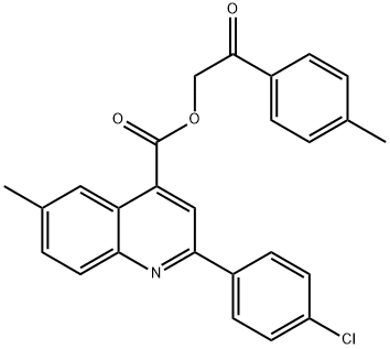 2-(4-methylphenyl)-2-oxoethyl 2-(4-chlorophenyl)-6-methyl-4-quinolinecarboxylate Struktur