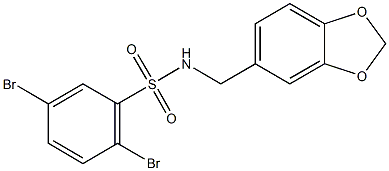 N-(1,3-benzodioxol-5-ylmethyl)-2,5-dibromobenzenesulfonamide Struktur