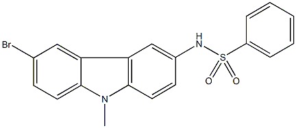 N-(6-bromo-9-methyl-9H-carbazol-3-yl)benzenesulfonamide Struktur