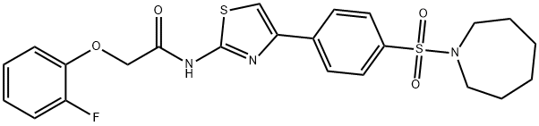 N-{4-[4-(azepan-1-ylsulfonyl)phenyl]-1,3-thiazol-2-yl}-2-(2-fluorophenoxy)acetamide Struktur