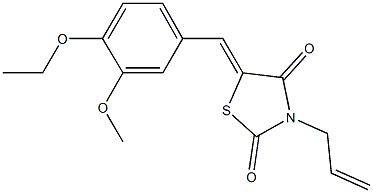 3-allyl-5-(4-ethoxy-3-methoxybenzylidene)-1,3-thiazolidine-2,4-dione Struktur