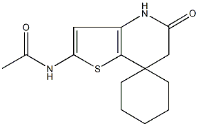 N-(5-oxo-4,5,6,7-tetrahydrospiro{thieno[3,2-b]pyridine-7,1'-cyclohexane}-2-yl)acetamide Struktur