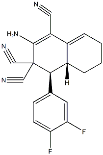 2-amino-4-(3,4-difluorophenyl)-4a,5,6,7-tetrahydro-1,3,3(4H)-naphthalenetricarbonitrile Struktur