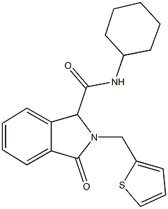 N-cyclohexyl-3-oxo-2-(2-thienylmethyl)-1-isoindolinecarboxamide Struktur