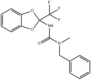 N-benzyl-N-methyl-N'-[2-(trifluoromethyl)-1,3-benzodioxol-2-yl]urea Struktur