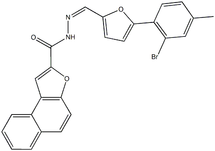 N'-{[5-(2-bromo-4-methylphenyl)-2-furyl]methylene}naphtho[2,1-b]furan-2-carbohydrazide Struktur