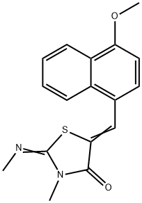 5-[(4-methoxy-1-naphthyl)methylene]-3-methyl-2-(methylimino)-1,3-thiazolidin-4-one Struktur