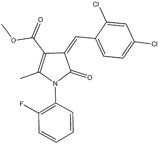 methyl 4-(2,4-dichlorobenzylidene)-1-(2-fluorophenyl)-2-methyl-5-oxo-4,5-dihydro-1H-pyrrole-3-carboxylate Struktur