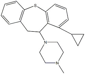 1-(9-cyclopropyl-10,11-dihydrodibenzo[b,f]thiepin-10-yl)-4-methylpiperazine Struktur