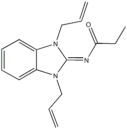 N-(1,3-diallyl-1,3-dihydro-2H-benzimidazol-2-ylidene)propanamide Struktur