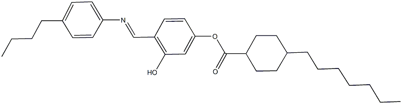 4-{[(4-butylphenyl)imino]methyl}-3-hydroxyphenyl 4-heptylcyclohexanecarboxylate Struktur