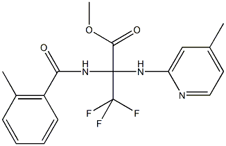 methyl 3,3,3-trifluoro-2-[(2-methylbenzoyl)amino]-2-[(4-methyl-2-pyridinyl)amino]propanoate Struktur