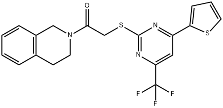 2-(3,4-dihydro-2(1H)-isoquinolinyl)-2-oxoethyl 4-(2-thienyl)-6-(trifluoromethyl)-2-pyrimidinyl sulfide Struktur