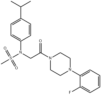 N-{2-[4-(2-fluorophenyl)-1-piperazinyl]-2-oxoethyl}-N-(4-isopropylphenyl)methanesulfonamide Struktur