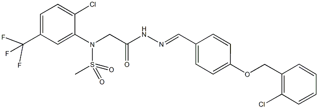 N-[2-(2-{4-[(2-chlorobenzyl)oxy]benzylidene}hydrazino)-2-oxoethyl]-N-[2-chloro-5-(trifluoromethyl)phenyl]methanesulfonamide Struktur