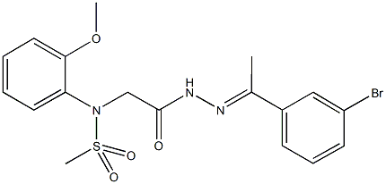 N-(2-{2-[1-(3-bromophenyl)ethylidene]hydrazino}-2-oxoethyl)-N-(2-methoxyphenyl)methanesulfonamide Struktur