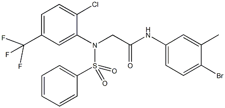 N-(4-bromo-3-methylphenyl)-2-[2-chloro(phenylsulfonyl)-5-(trifluoromethyl)anilino]acetamide Struktur