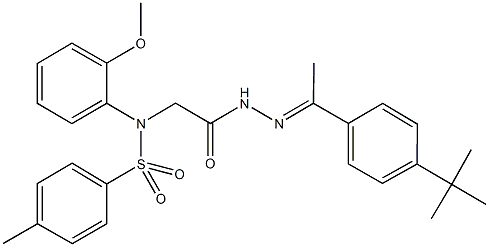 N-(2-{2-[1-(4-tert-butylphenyl)ethylidene]hydrazino}-2-oxoethyl)-N-(2-methoxyphenyl)-4-methylbenzenesulfonamide Struktur