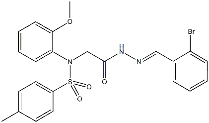 N-{2-[2-(2-bromobenzylidene)hydrazino]-2-oxoethyl}-N-(2-methoxyphenyl)-4-methylbenzenesulfonamide Struktur