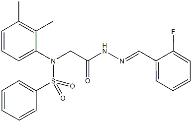 N-(2,3-dimethylphenyl)-N-{2-[2-(2-fluorobenzylidene)hydrazino]-2-oxoethyl}benzenesulfonamide Struktur