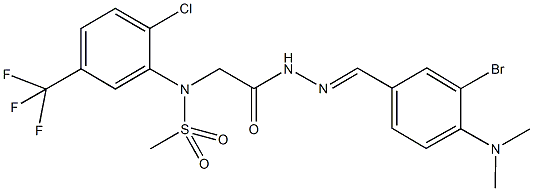 N-(2-{2-[3-bromo-4-(dimethylamino)benzylidene]hydrazino}-2-oxoethyl)-N-[2-chloro-5-(trifluoromethyl)phenyl]methanesulfonamide Struktur